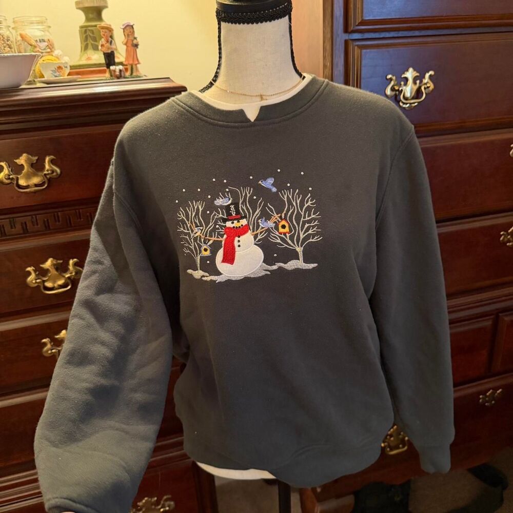Hasting-smith Women's Green and Grey Sweatshirt